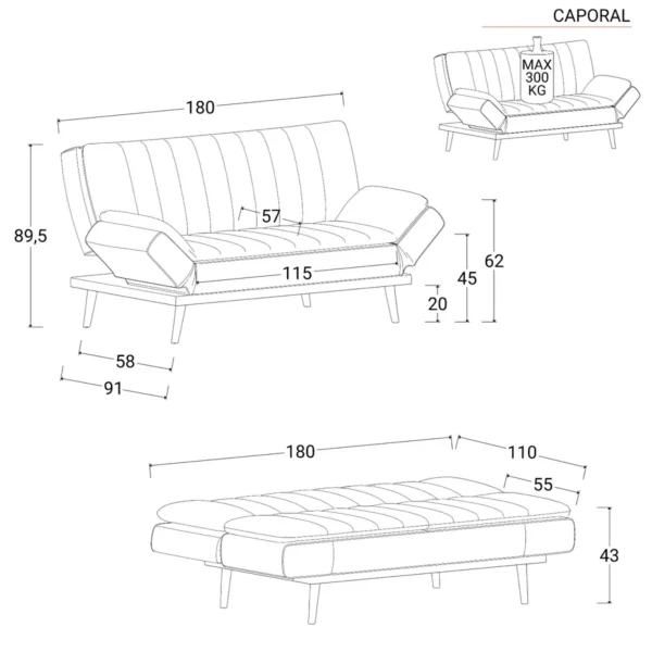 Giuong sofa 3 cho ngoi bang vai xanh co tay vin nga ra sau 5